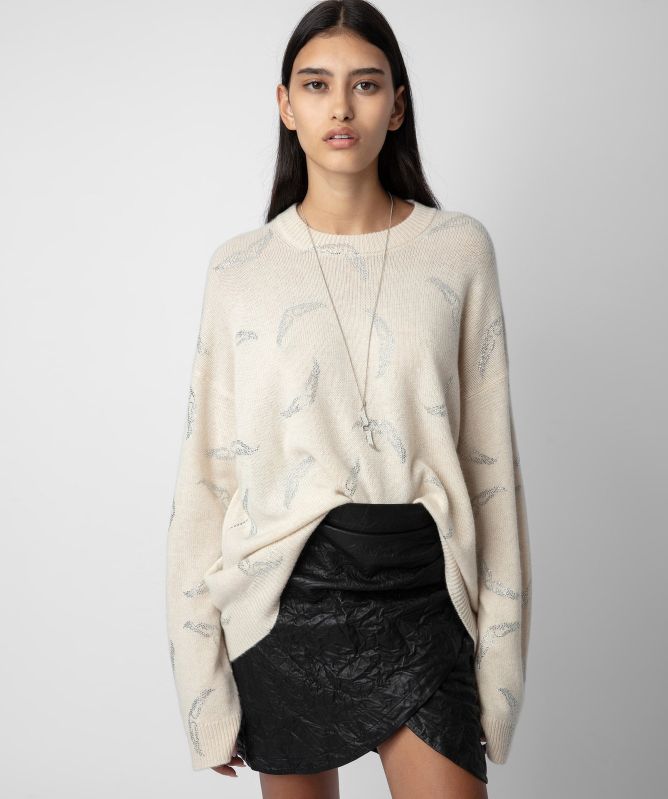 Zadig and Voltaire Markus Diamanté Wing Cashmere Jumper