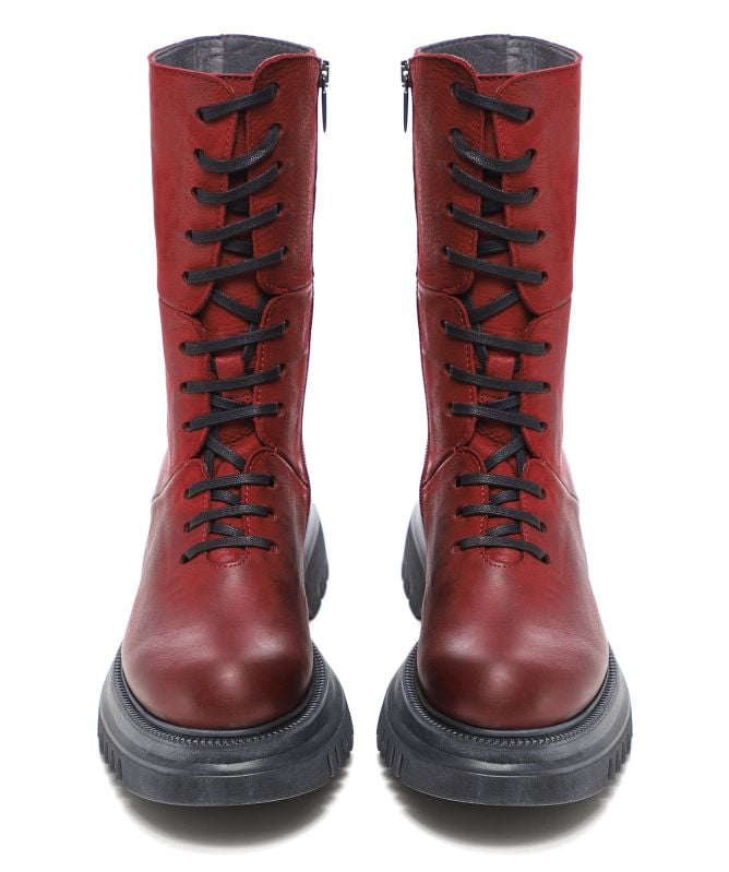 Lofina Gasoline Lace Up Leather Boots