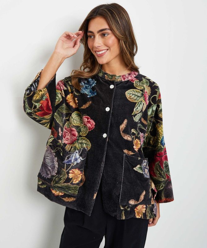 One Hundred Stars Primula Black Velvet Jacket