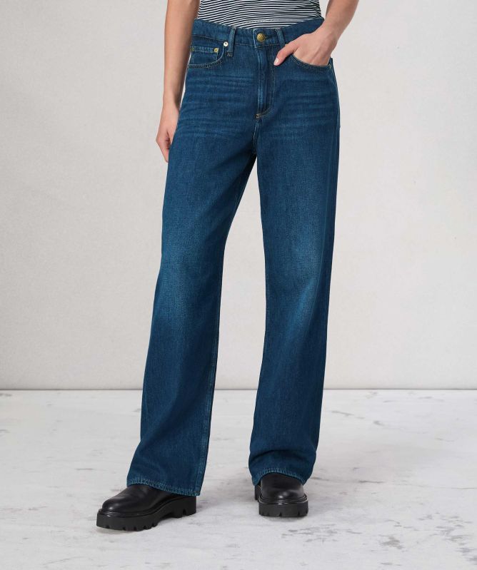 rag & bone The Logan Mid-Rise Wide Leg Jeans
