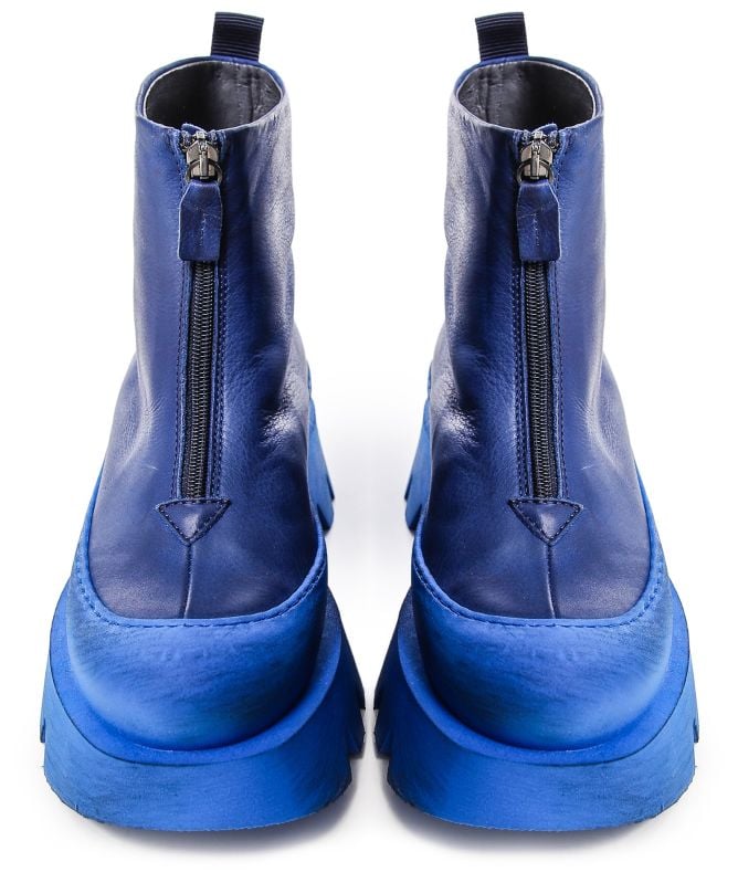 Lofina Chunky Leather Short Zip Boots Jules B