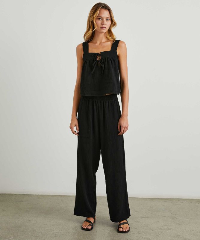 Rails Enya Black Gauze Top