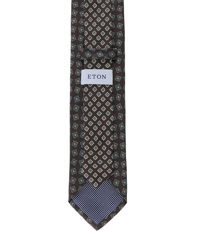 Eton Medallion Print Silk Tie