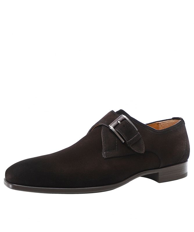 Magnanni Suede Monk Strap Shoes
