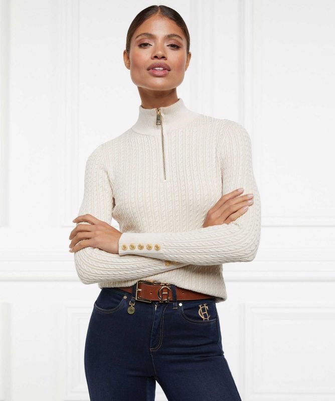 Holland Cooper Ava Half Zip Knit Sweater