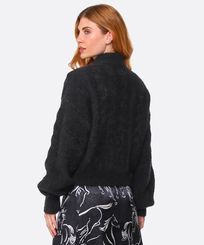 Hayley Menzies Winona Mohair Cable Knit Bow Sweater