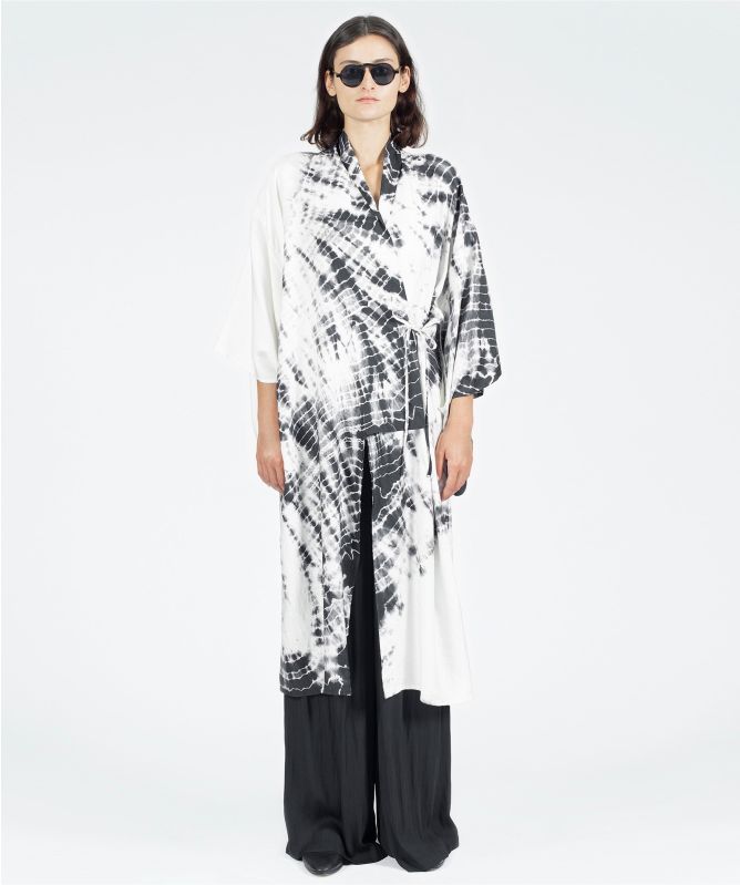 NU London Silk Tie Dye Wrap Kimono