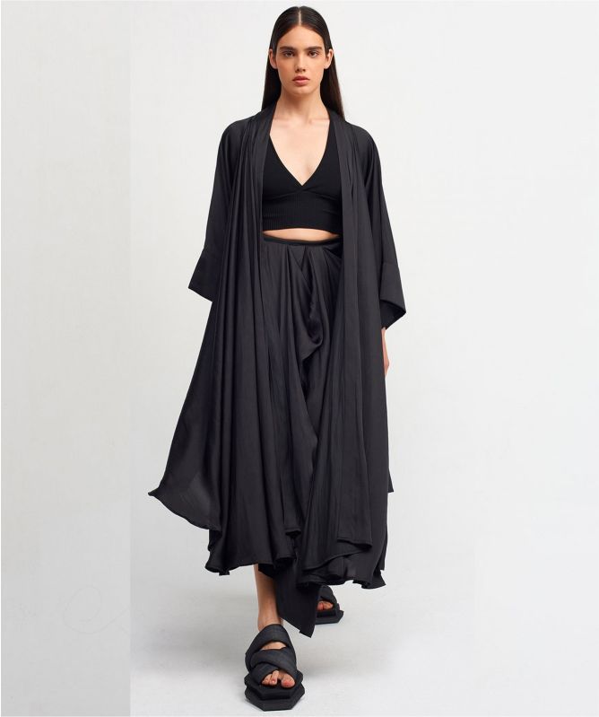 NU London Satin Asymmetric Skirt