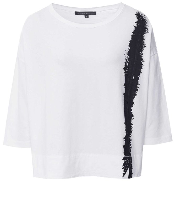 Lurdes Bergada Printed Stripe 3/4 Sleeve T-Shirt