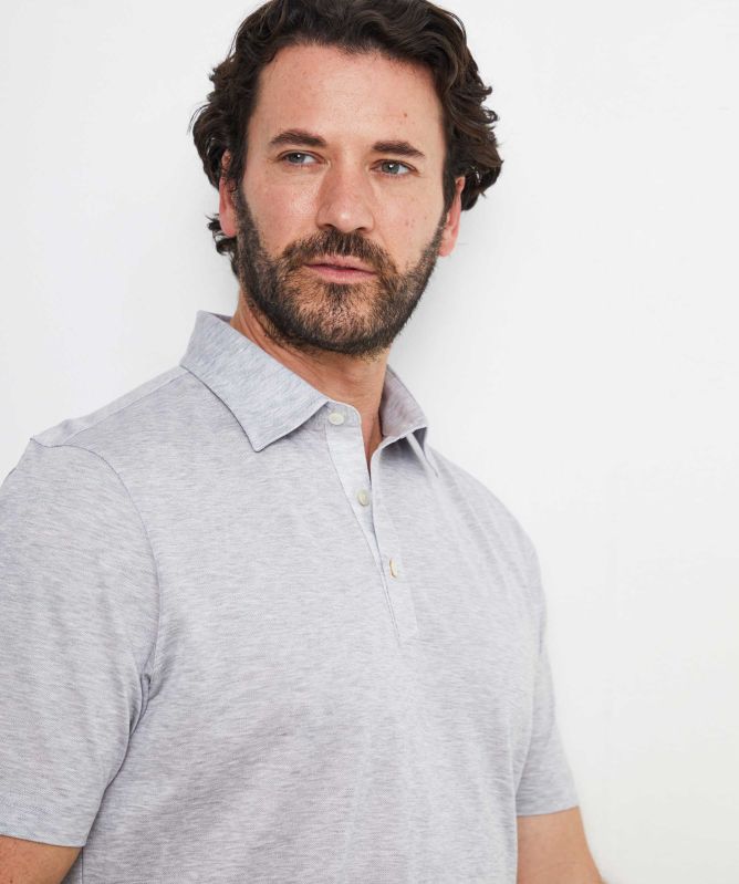 Gran Sasso Contrast Trim Pique Polo Shirt