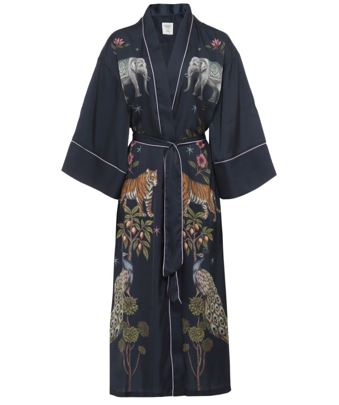 Chelsea Peers Satin Twilight Safari Print Robe