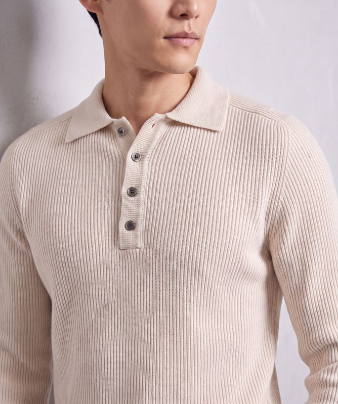 Profuomo Ribbed Polo Sweater