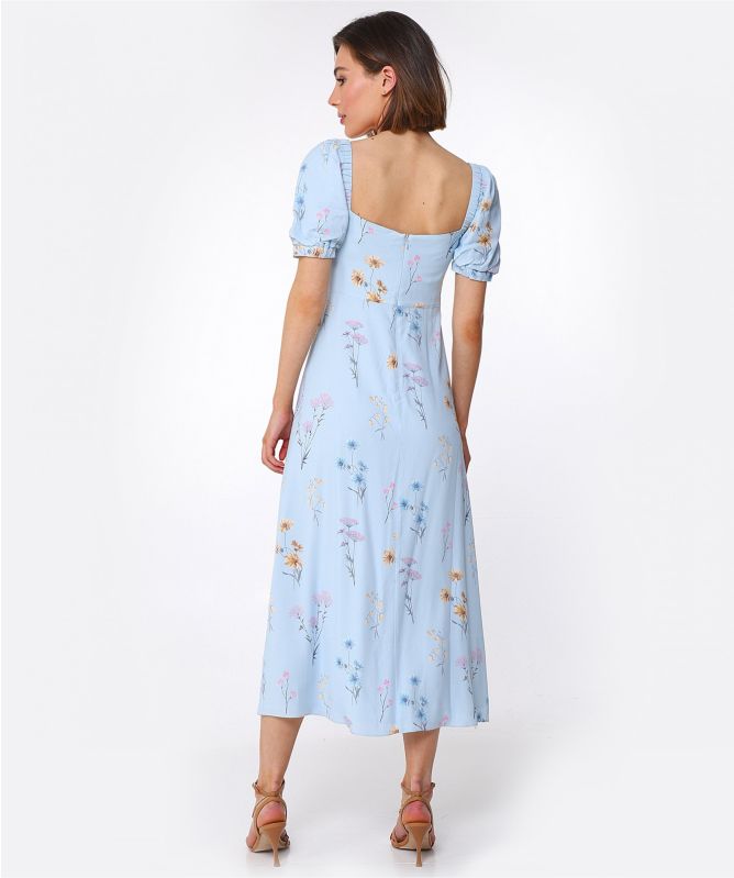Self-Portrait Floral Watercolour Crepe Midi Dress