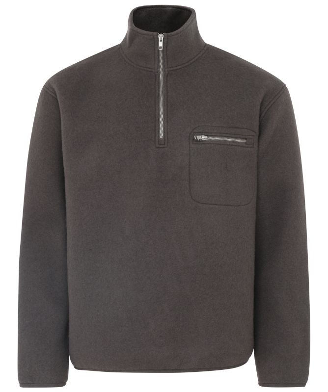 Anerkjendt Aktoni Half Zipper Boiled Wool Overshirt