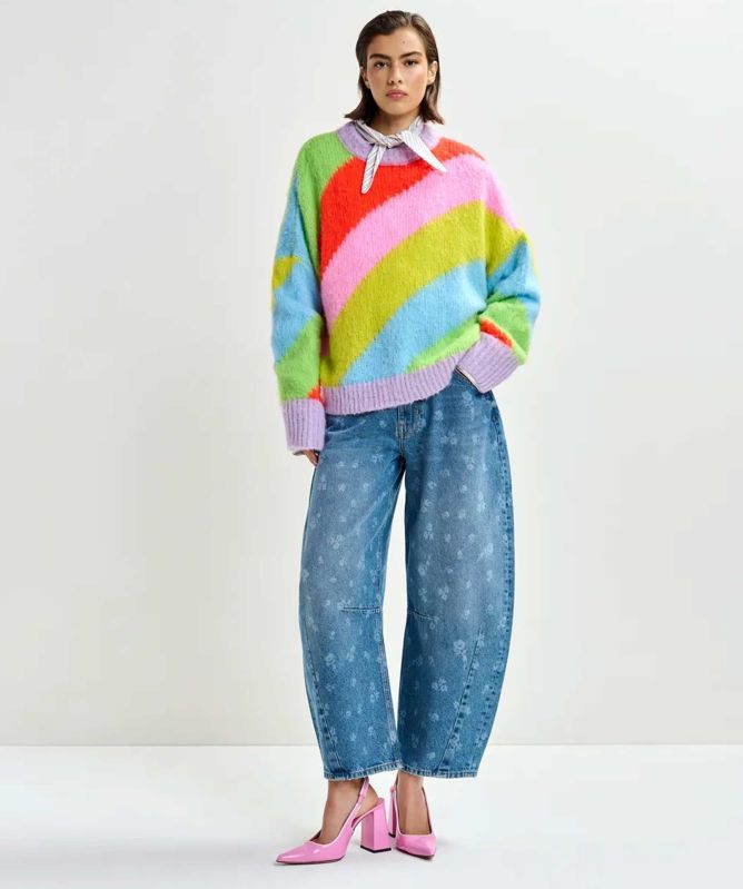 Essentiel Antwerp Floral Print Barrel Leg JO1 Jeans