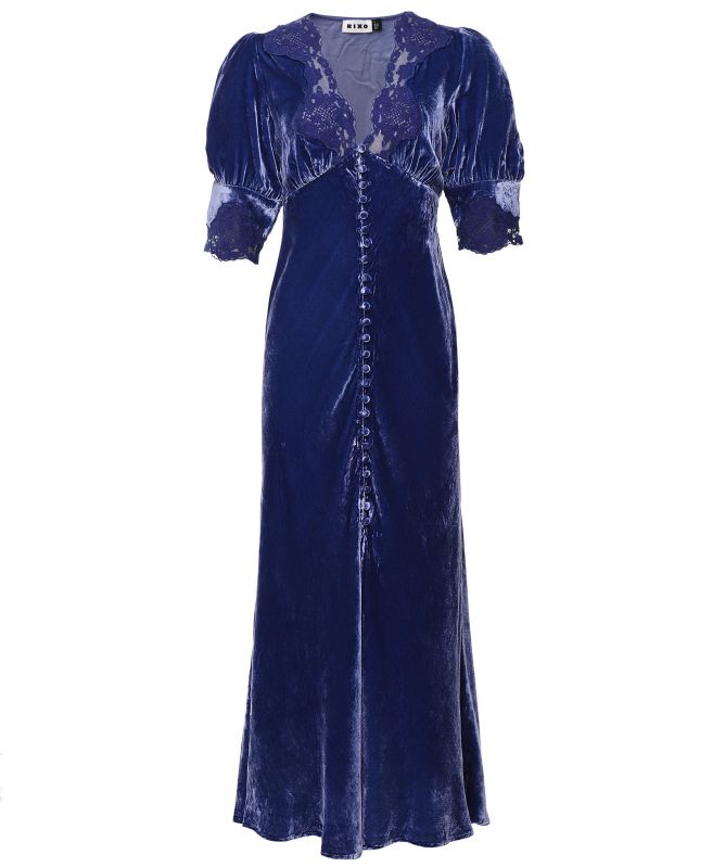 RIXO Velvet Simone Midi Dress