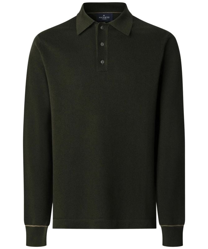 Hackett Cotton Silk Textured Polo Shirt