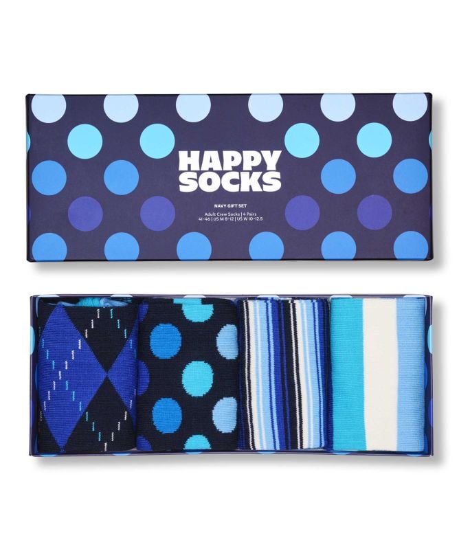 Happy Socks Navy Socks 4 Pack