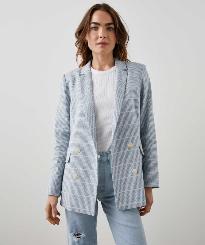 Rails Jac Linen Mix Check Blazer