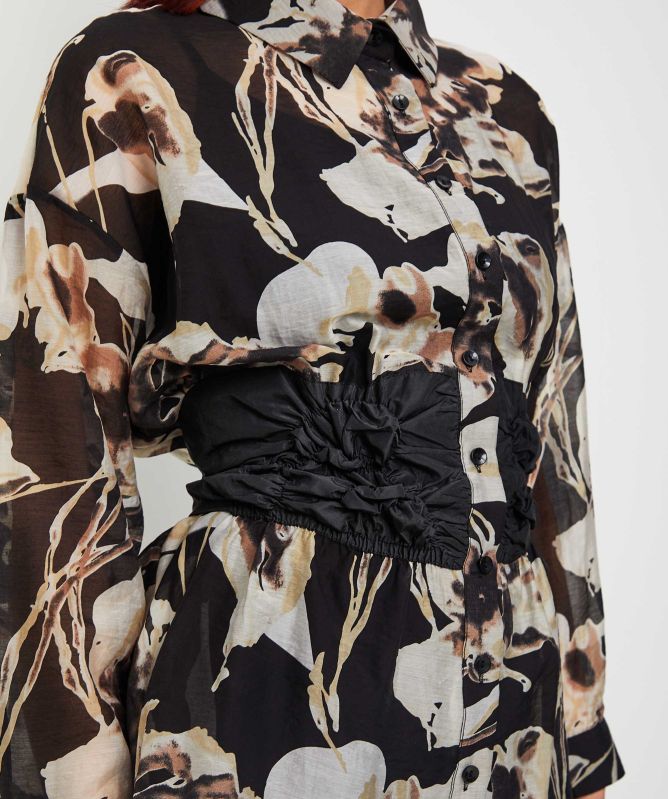 Bize Tulle Belt Shirt