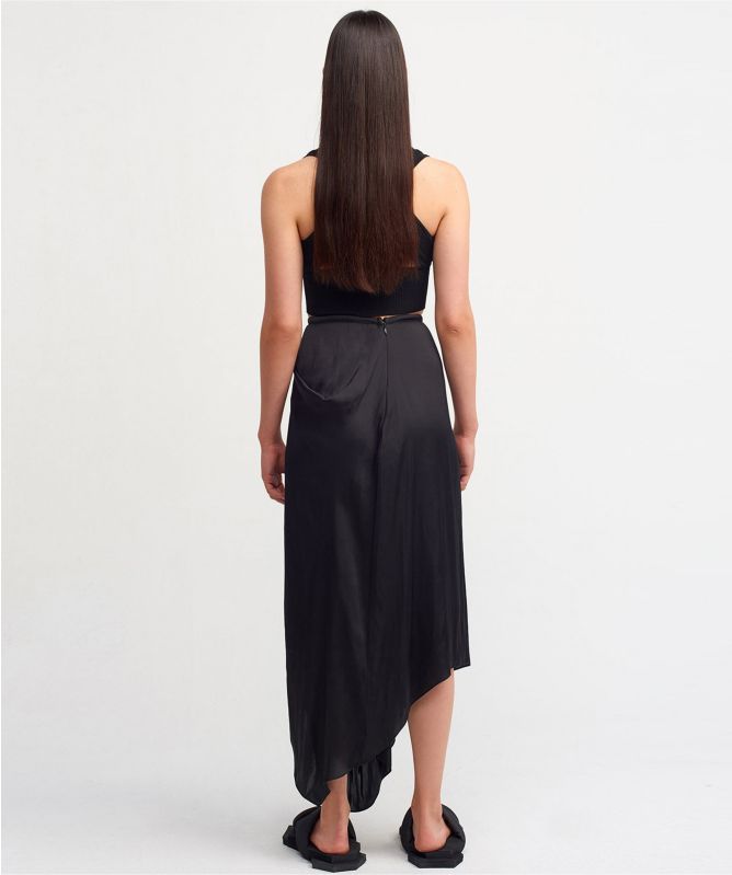 NU London Satin Asymmetric Skirt