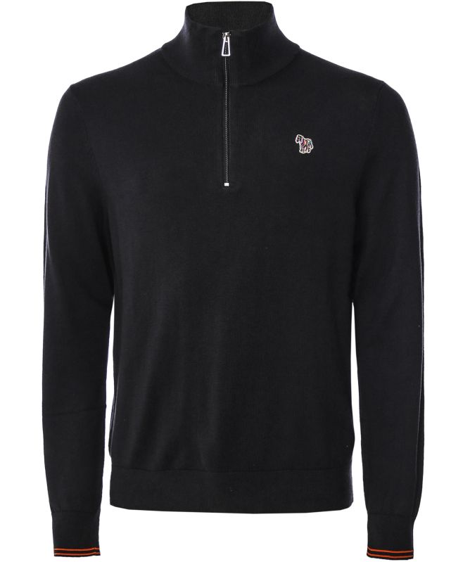 Paul Smith Merino Half Zip Zebra Sweater