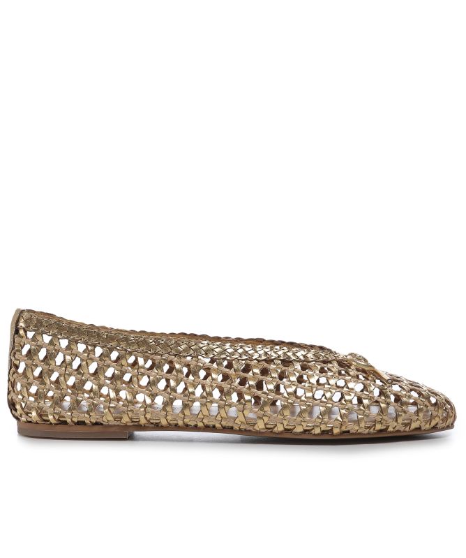 INUOVO Raffia Leather Ballet Flats