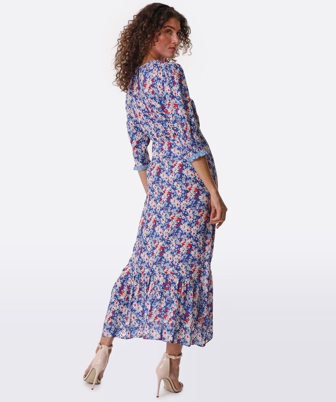 RIXO Saffron Floral Midi Dress
