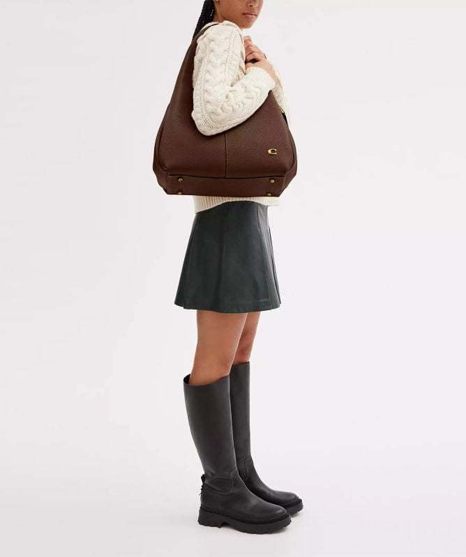 トートバッグ Coach Lana Shoulder Bag - Coach - Leather - Brown COACH Lana Pebbled Leather Hobo Tote Bag | Dillard's