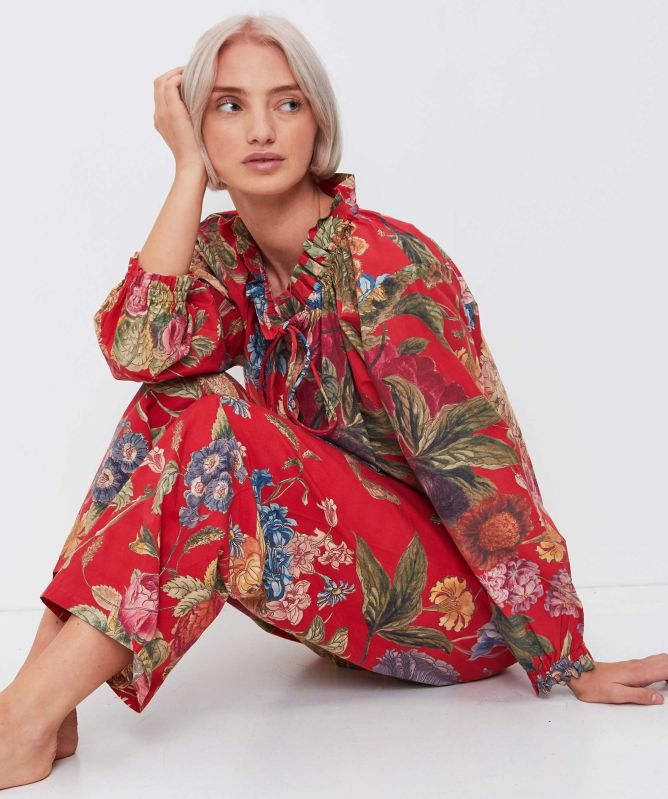 One Hundred Stars Primula Berry Poplin Pyjamas