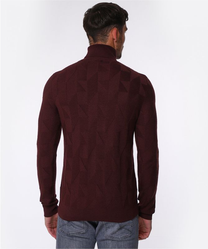 Pal Zileri Wool Silk Textured Turtleneck Sweater