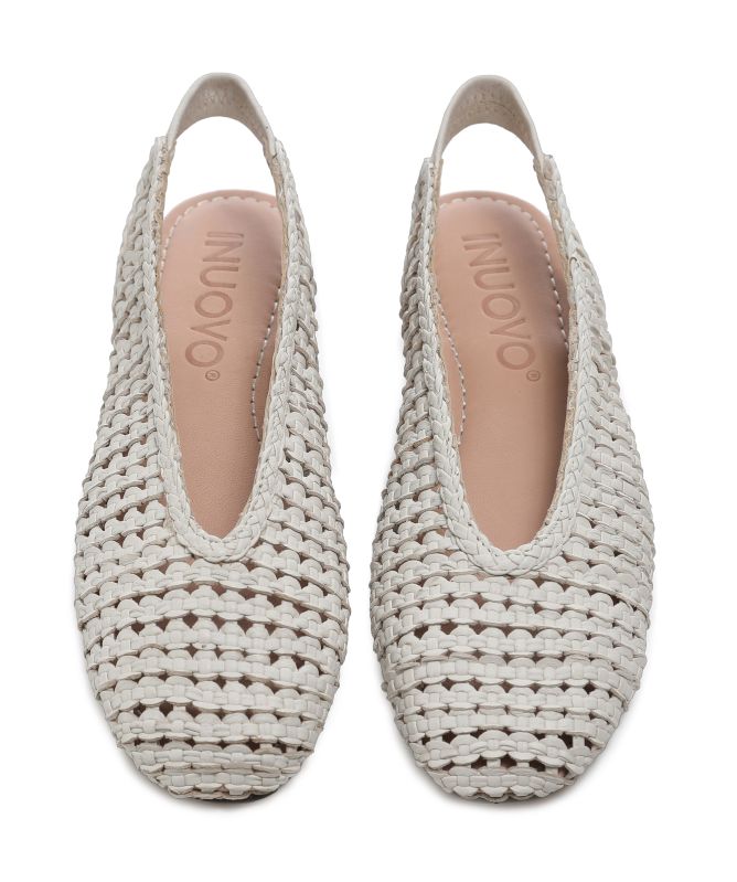 INUOVO Woven Slingback Flats