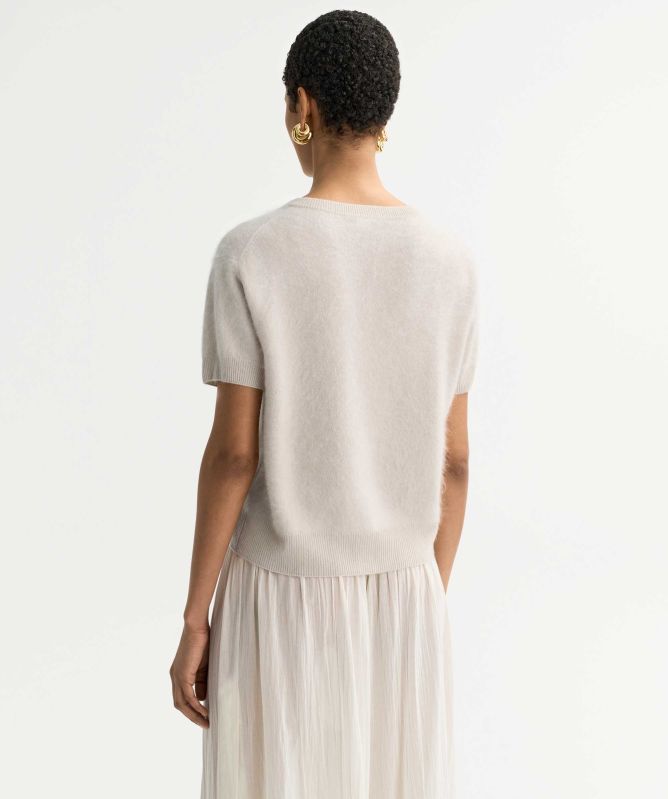 Soft Goat Brushed Short Sleeve Cardigan