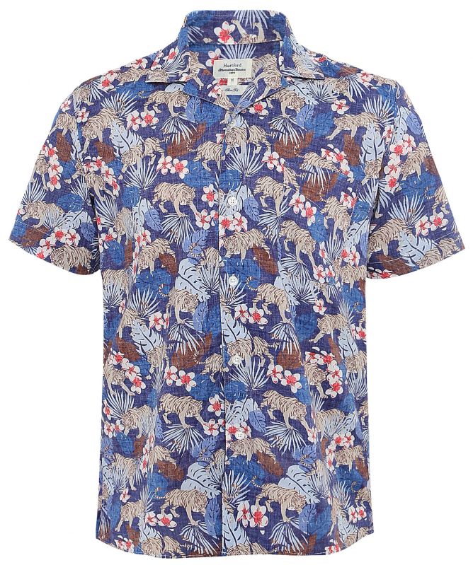Hartford Slim Fit Leaf Print Slam Shirt