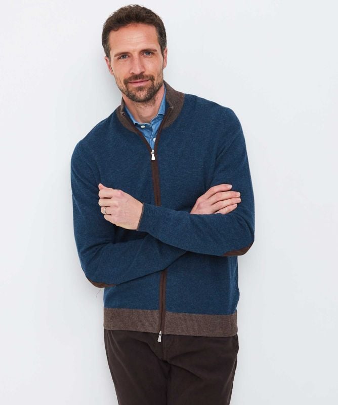 Gran Sasso Wool Cashmere Zipper Cardigan