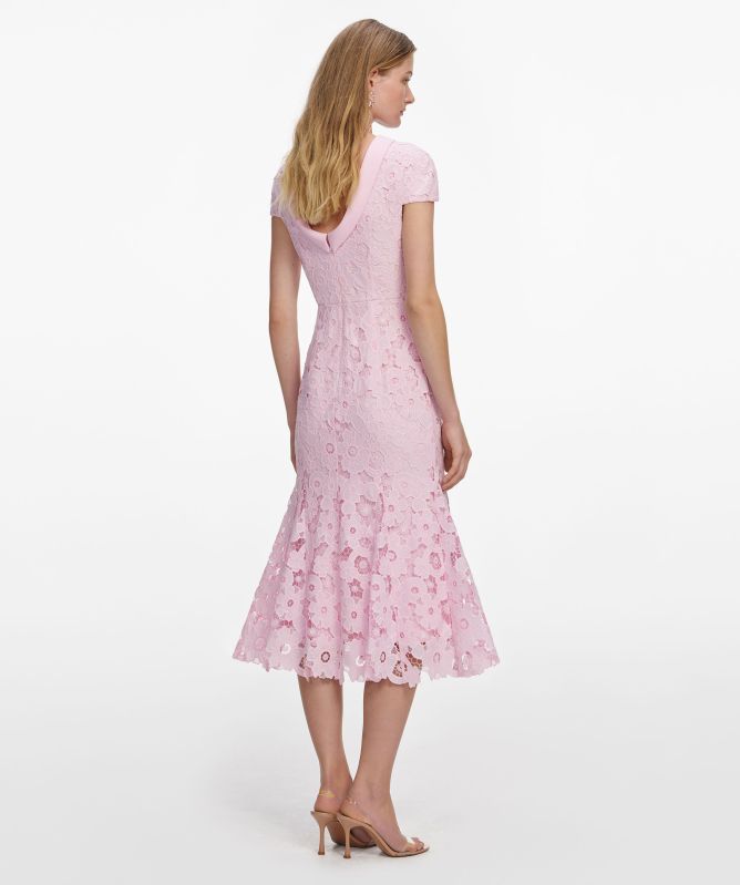 Self-Portrait Lace Scoop Back Midi Dress