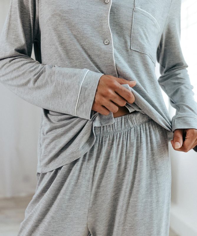 Chelsea Peers Modal Long Button Up Pajamas