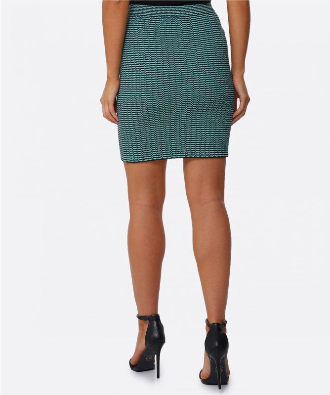 Self-Portrait Stripe Wool Skirt