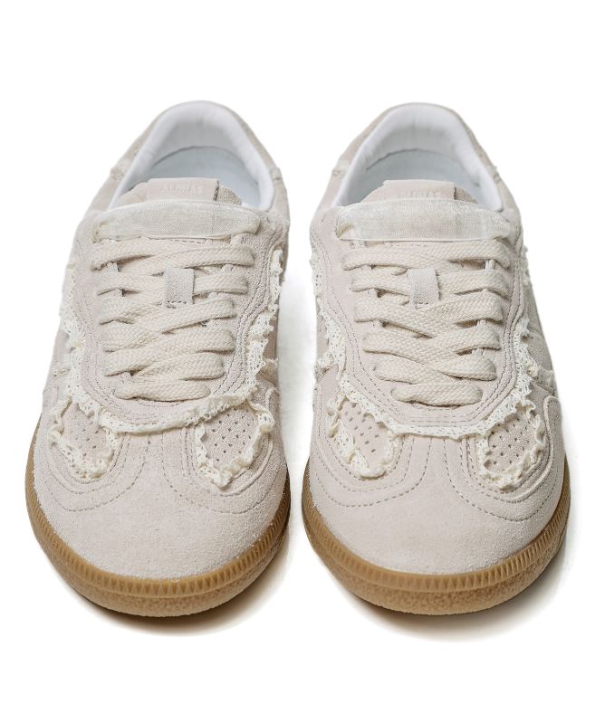 ALOHAS Crochet Cream Leather Sneakers