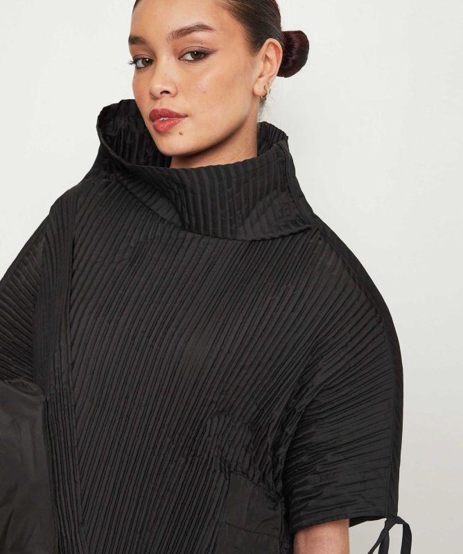 Bize Pleated Poncho Blouse