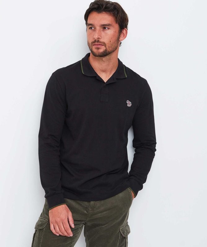 Paul Smith Long Sleeve Zebra Polo Shirt