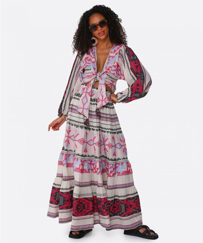 Pearl and Caviar Zakar Cropped Blouse