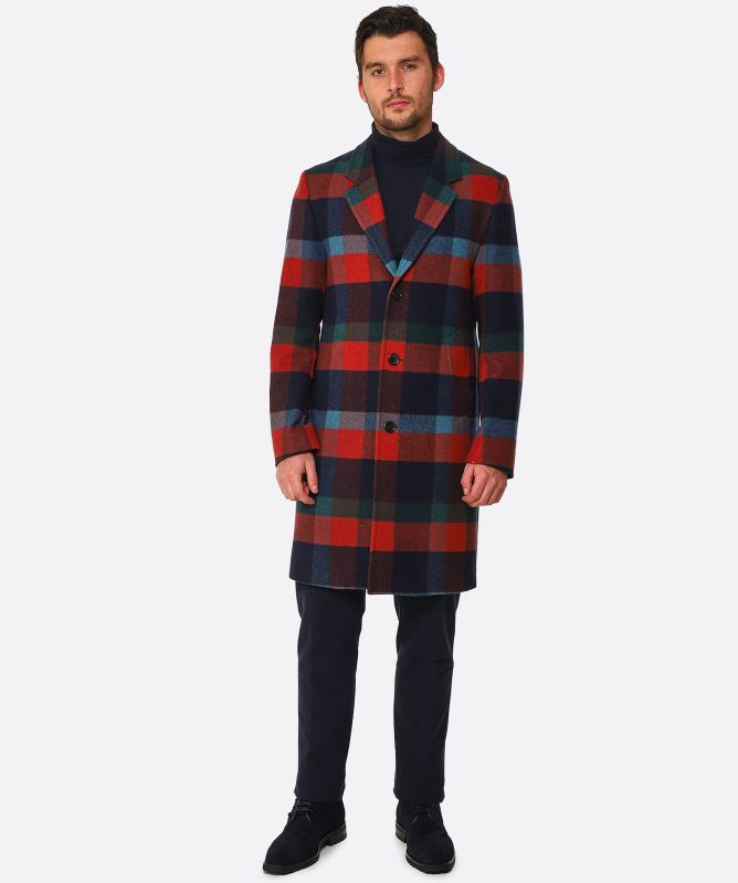 Paul Smith Wool Mix Check Coat