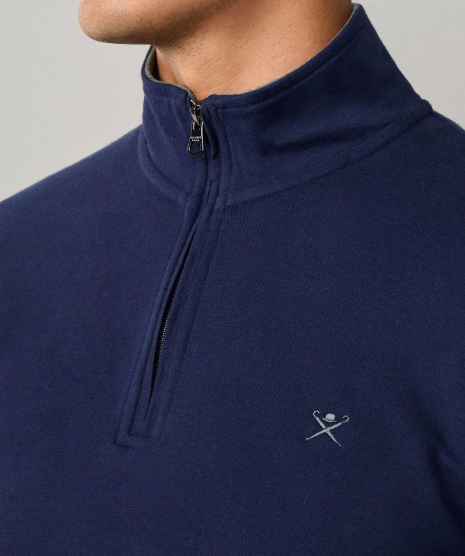 Hackett Double Knit Quarter-Zipper Sweater