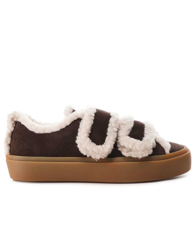 INUIKII Shearling Low Velcro Trainers