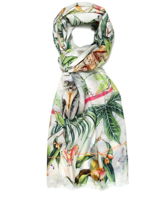 Ahujasons Jungle Print Silk Blend Scarf