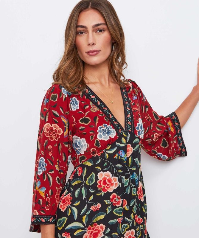 RIXO Dahlia Floral Midi Dress