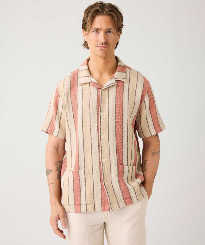 Knowledge Cotton Cotton Stripe Shirt