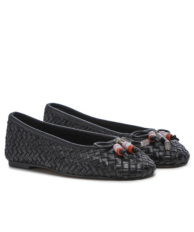 INUOVO Lattice Beaded Ballet Flats