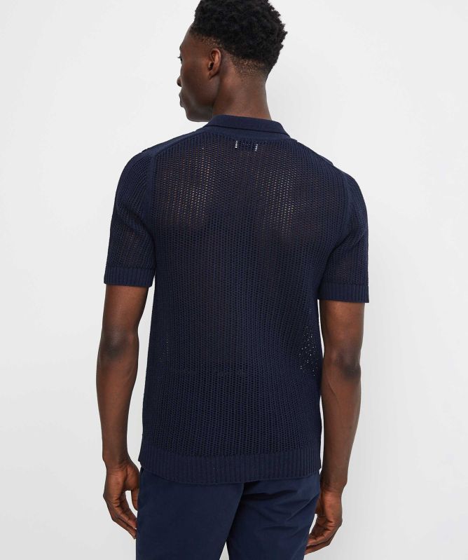 Seinse Knitted Button-Through Polo Shirt